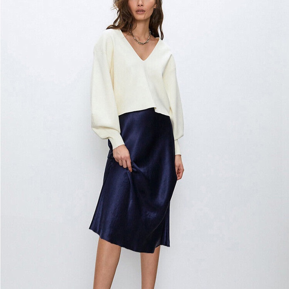 Babaton, Slip Skirt, Navy